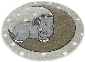 Koberce Breno Kusový koberec VEGAS KIDS kruh 04/ESE, sivá, viacfarebná,120 x 120 cm