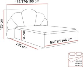 ČALÚNENÁ POSTEĽ MELIA 140 X 200 ELEMENT 10