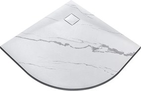 Besco Štvrťkruhová sprchová vanička z SMC kompozitu VEXO MARBLE HR 90x90 BESCO-Rozmery: 90x90