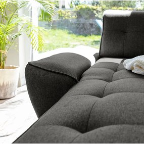 Tmavosivá rozkladacia variabilná rohová pohovka Miuform Dazzling Daisy