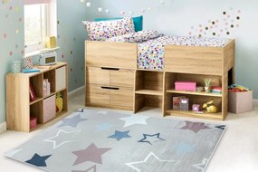 Detský koberec protišmykový BAMBINO 48130 Hviezdičky, béžový / sivý