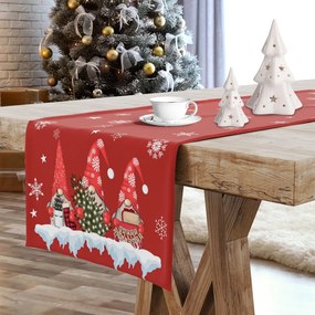 Dekorstudio Vianočný behúň s potlačou škriatkov UD404-886 Rozmer behúňa (šírka x dĺžka): 40x140cm