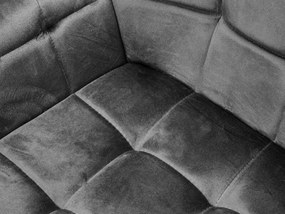 Sivé jedálenské kreslo MARLEN VELVET s čiernymi nohami