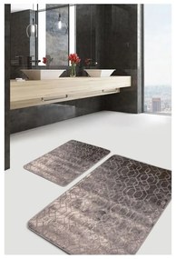 Sivé zamatové kúpeľňové predložky v súprave 2 ks 60x100 cm – Mila Home