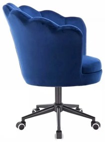 LuxuryForm DESIGN Kreslo FREY VELUR na čiernej podstave s kolieskami - modré
