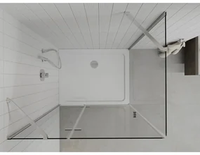 Mexen Roma, sprchovací kút 100 (dvere) x 80 (stena) cm, 6mm číre sklo, chrómový profil + slim sprchová vanička 5cm, 854-100-080-01-00-4010