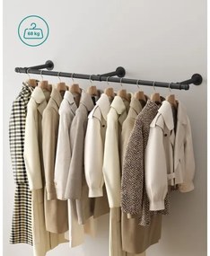 Nástenný vešiak na ramienka LINEA čierny