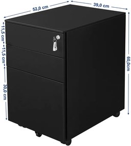 Mobilná skrinka na spisy OFC60BK