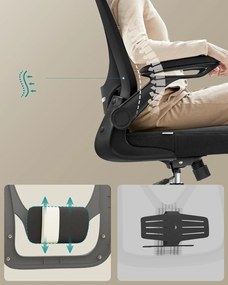 ergonomická kancelárska stolička, otočná stolička s sieťovaným operadlom, čierna farba