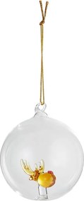 HANG ON Sklenená guľa sob 9 cm - číra