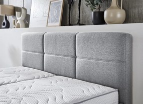 Postel Domango 140x200 cm, svetlo šedá látka