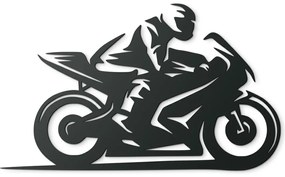 drevko Dizajnový obraz Motorkár Rozmer obrazu: 26,5 x 44,5 cm, Farba dekorácie: Čierna
