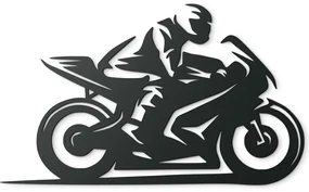 drevko Dizajnový obraz Motorkár Rozmer obrazu: 26,5 x 44,5 cm, Farba dekorácie: Čierna