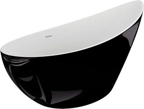 Polimat Akrylátová voľne stojaca vaňa Zoe 180x80 POLIMAT-Rozmery: 180x80, POLIMAT-Farba vane: Biela / grafit lesk