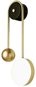 Toolight Toolight, LED nástenné svietidlo 50cm 5W 4000K 500lm APP1474-CW, zlatá lesklá-čierna matná, OSW-03604