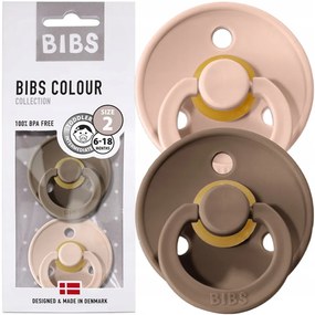 Kaučukové cumlíky BIBS Colour 6m+ 2ks Farba: béžová-hnedá