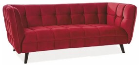 Pohovka Castello Velvet, trojsedák, červená / čierna