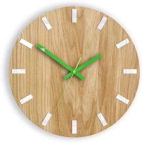 Nástenné hodiny Simple Oak hnedo-zelené