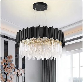 Toolight Toolight, krištáľové stropné svietidlo 4xE14 APP1481-1C, čierna, OSW-05061