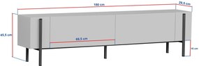 TV stolík ZENORI 180 cm, borovica Atlantic/čierna