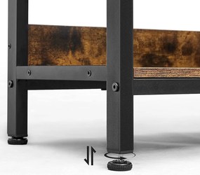 Knižnica, polica so 6 priehradkami, vintage hnedá