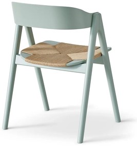 Svetlozelená jedálenská stolička z bukového dreva s ratanovým sedákom Findahl by Hammel Mette