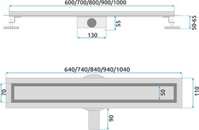 Lineárny odtokový žľab Rea Neox Pro 80 cm čierny
