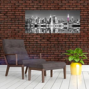 Obrázok - New York a fialový mrakodrap (120x50 cm)