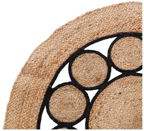 H&S Decoration Koberec Jute, (fi) 90 cm, hnedá/čierna