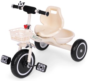 Trojkolka protišmykové rukoväte zvončekový kôš béžová ECOTOYS