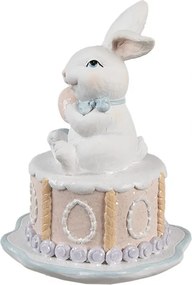 Dekorácia králik na tortičky s mašľou a vajíčkom - Ø 12*17 cm
