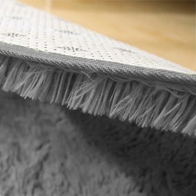 Protišmykový koberec SHAGGY tmavosivý kruh