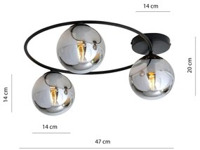 Stropné svietidlo SOPRA 3xE14/10W/230V čierna