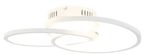 Stropné svietidlo biele 45 cm vrátane LED 3 stupňové stmievateľné - Rowin