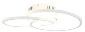 Stropné svietidlo biele 45 cm vrátane LED 3-stupňového stmievača - Rowin