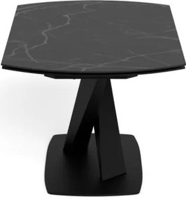 Rozkladací jedálenský stôl Morella 160/240 cm čierny mramor/čierny