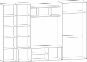 Elegantná obývacia stena NOKA, wenge, dub april