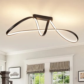 Brilagi-LED Stmievateľný prisadený luster TWISTER LED/60W/230V 3000-6000K čierny s diaľkovým ovládaním