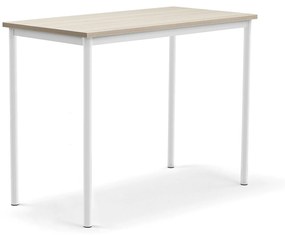 Stôl SONITUS PLUS, 1200x600x900 mm, akustický HPL - jaseň, biela