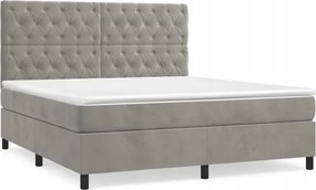 vidaXL Kontinentálna posteľ s matracom, svetlosivá, 160 x 200 cm, zamat