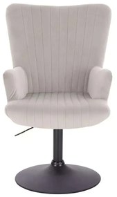 LuxuryForm DESIGN Kreslo AMADEO VELUR na čiernom tanieri - svetlo šedé