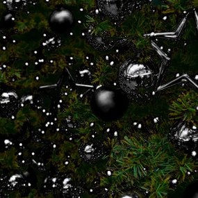 Tutumi, vianočné ozdoby na stromček 30ks SYSD1688-061, priehľadná-čierna, CHR-08413