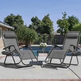 TRENDIE Záhradné ležadlo sivé