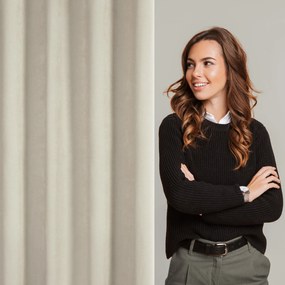 ZÁVES NA KRÚŽKOCH VANI 140X250 CM SVETLOBÉŽOVÁ