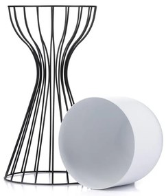 KOVOVÝ KVETINÁČ SO STOJANOM GLAM 46X20 CM BIELA/ČIERNA