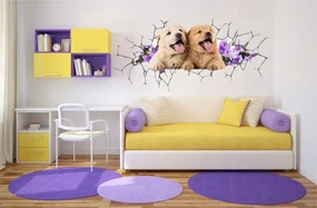 Originálna nálepk na stenu so psíkmi 50 x 100 cm