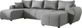 Rozkladacia obojstranná sedacia súprava do U SEVIO 311x145 cm, sivá + 2 vankúšiky ZDARMA