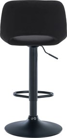 Barová stolička Camden - zamat, čierny rám - Čierna