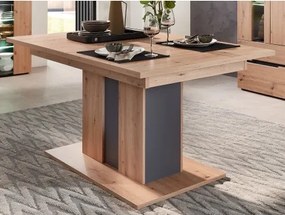 Rozkladací jedálenský stôl Memphis 160x90 cm, dub artisan/grafit%