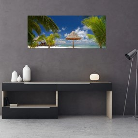 Obraz - Pláž s bielym pieskom (120x50 cm)
